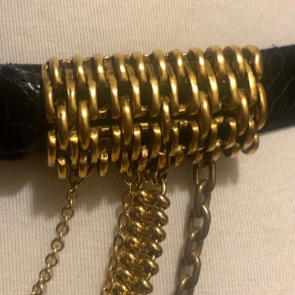 RARE 80’s FAHRENHEIT NEW YORK CONNIE BATES GOLD CHAINS AND CROC BELT - Picture 2 of 15